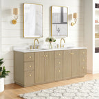 Meuble-lavabo Oza avec dessus en pierre de quartz sans miroir
