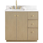 Meuble-lavabo Oza avec dessus en pierre de quartz sans miroir