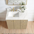 Meuble-lavabo Oza avec dessus en pierre de quartz sans miroir