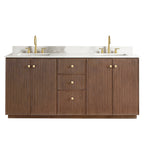 Meuble-lavabo Oza avec dessus en pierre de quartz sans miroir