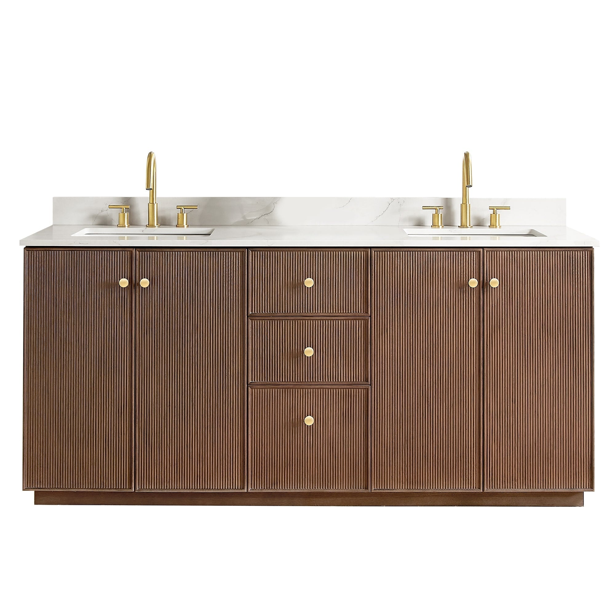 Meuble-lavabo Oza avec dessus en pierre de quartz sans miroir