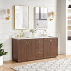 Meuble-lavabo Oza avec dessus en pierre de quartz sans miroir