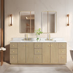 Meuble-lavabo Oza avec dessus en pierre de quartz sans miroir