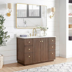 Meuble-lavabo Oza avec dessus en pierre de quartz sans miroir