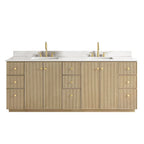 Meuble-lavabo Oza avec dessus en pierre de quartz sans miroir