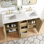 Meuble-lavabo Oza avec dessus en pierre de quartz sans miroir