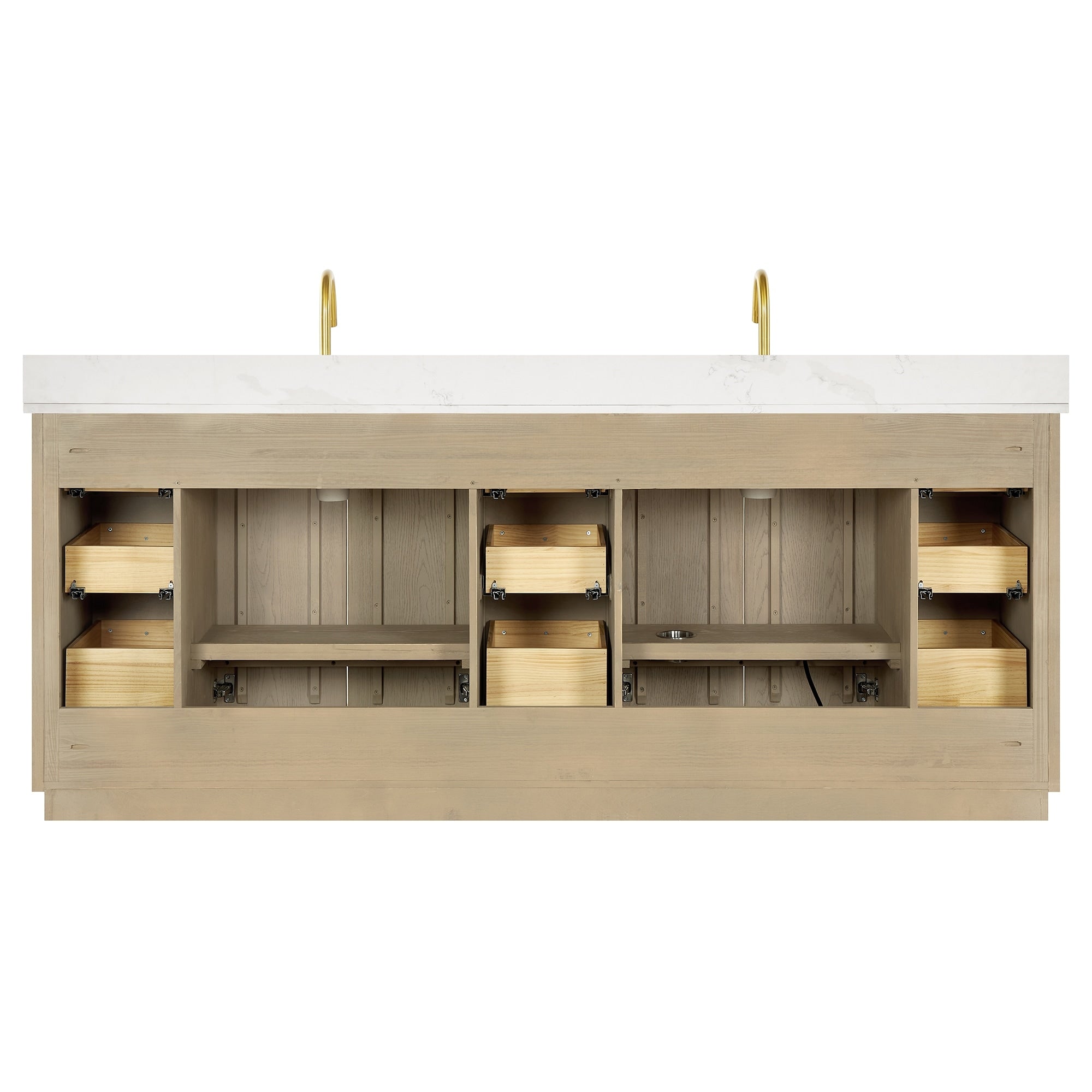 Meuble-lavabo Oza avec dessus en pierre de quartz sans miroir