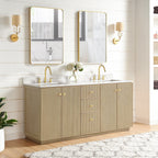 Meuble-lavabo Oza avec dessus en pierre de quartz sans miroir