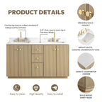 Meuble-lavabo Oza avec dessus en pierre de quartz sans miroir