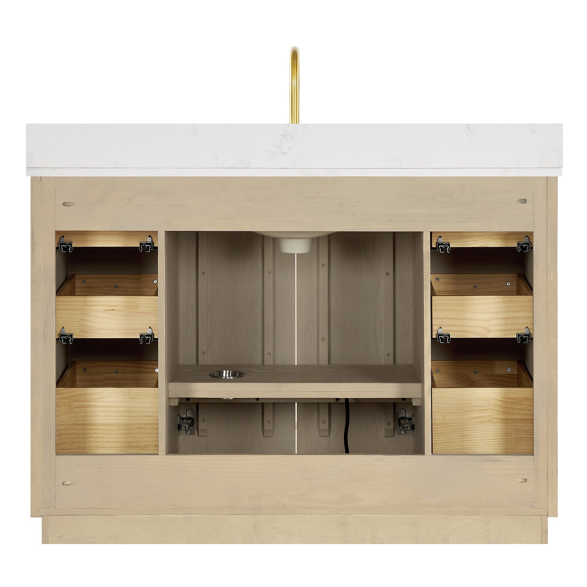 Meuble-lavabo Oza avec dessus en pierre de quartz sans miroir