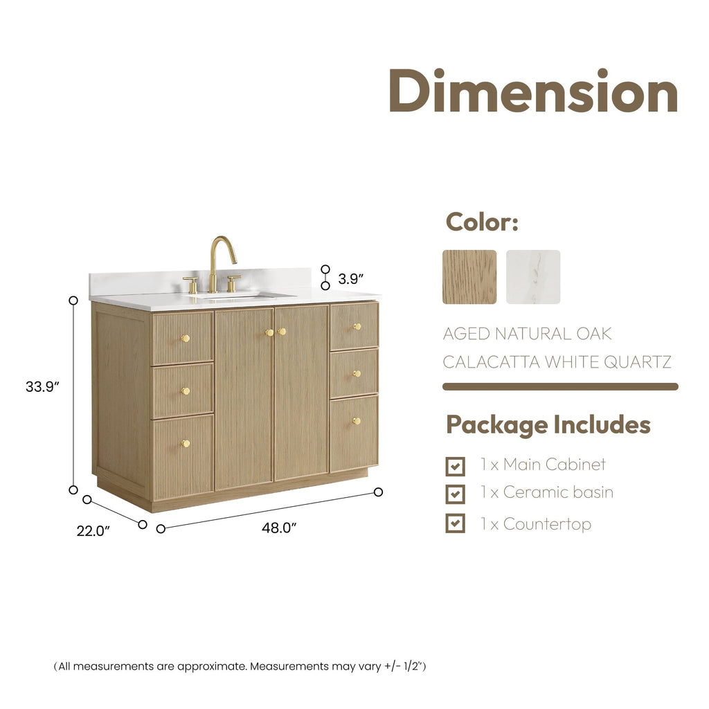Meuble-lavabo Oza avec dessus en pierre de quartz sans miroir