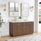 Meuble-lavabo Oza avec dessus en pierre de quartz sans miroir