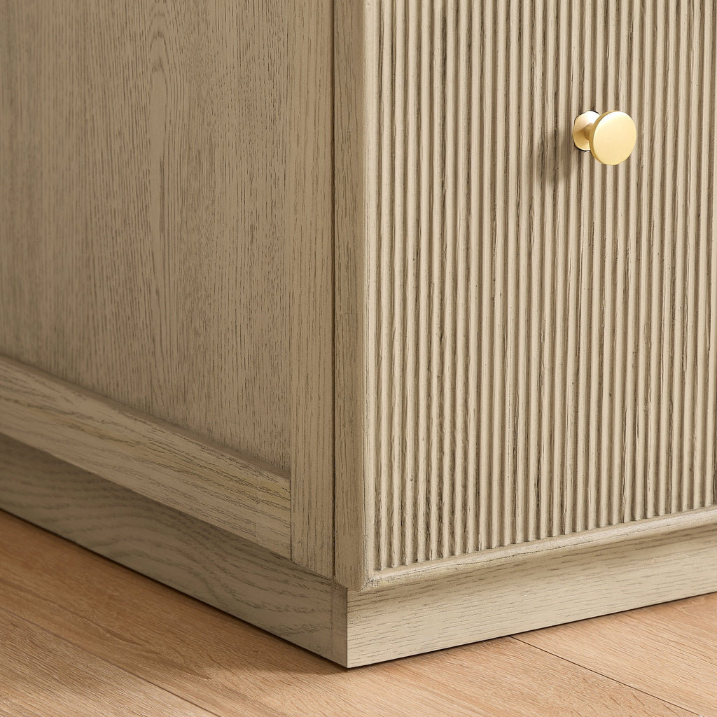 Meuble-lavabo Oza avec dessus en pierre de quartz sans miroir