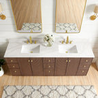 Meuble-lavabo Oza avec dessus en pierre de quartz sans miroir