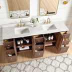 Meuble-lavabo Oza avec dessus en pierre de quartz sans miroir