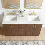 Meuble-lavabo Oza avec dessus en pierre de quartz sans miroir