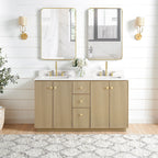 Meuble-lavabo Oza avec dessus en pierre de quartz sans miroir