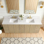 Meuble-lavabo Oza avec dessus en pierre de quartz sans miroir