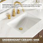Meuble-lavabo Oza avec dessus en pierre de quartz sans miroir