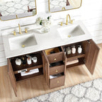 Meuble-lavabo Oza avec dessus en pierre de quartz sans miroir