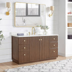 Meuble-lavabo Oza avec dessus en pierre de quartz sans miroir