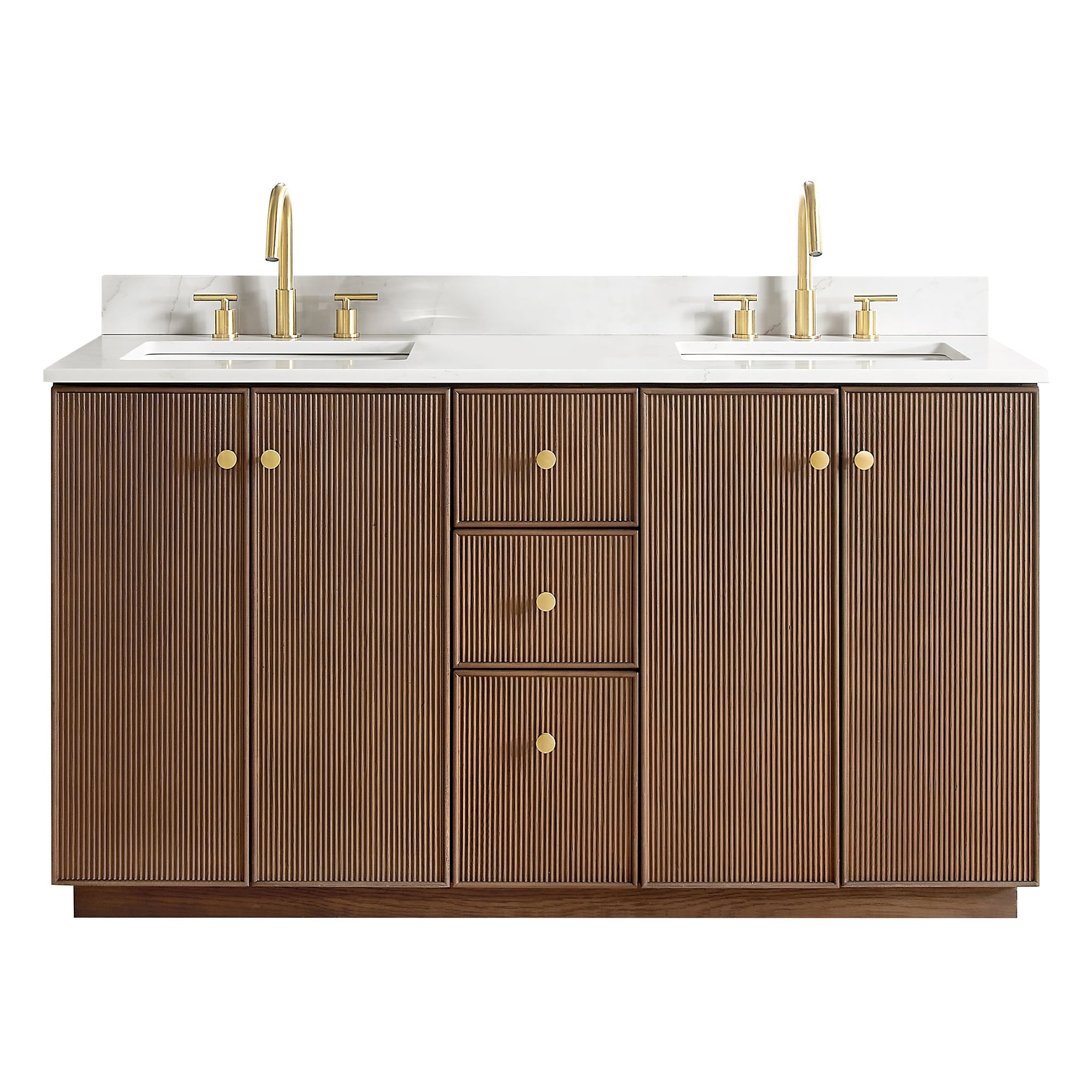 Meuble-lavabo Oza avec dessus en pierre de quartz sans miroir