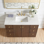 Meuble-lavabo Oza avec dessus en pierre de quartz sans miroir