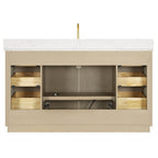 Meuble-lavabo Oza avec dessus en pierre de quartz sans miroir