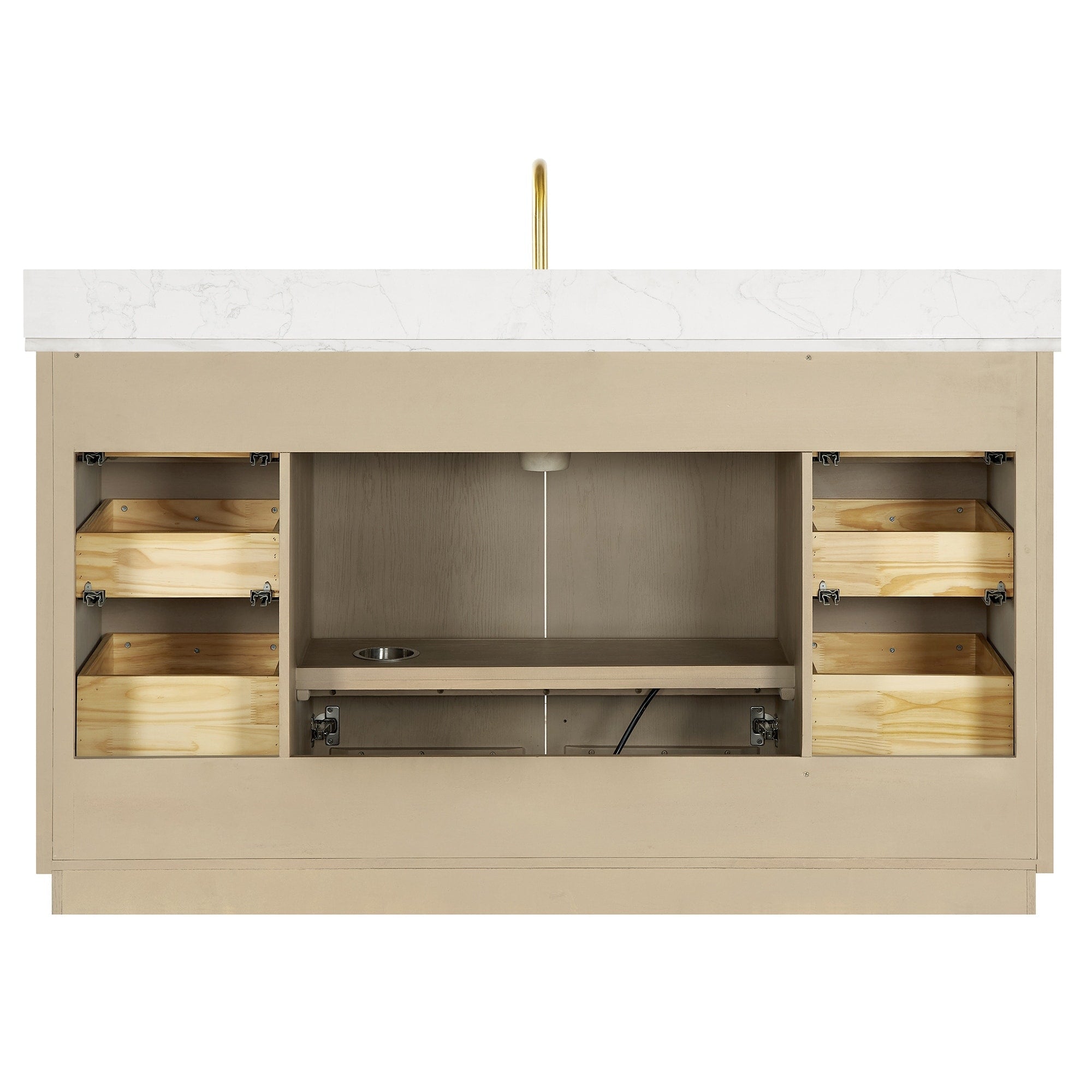 Meuble-lavabo Oza avec dessus en pierre de quartz sans miroir
