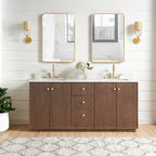Meuble-lavabo Oza avec dessus en pierre de quartz sans miroir