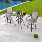 Ensemble bistrot pivotant en métal pour bar d'extérieur Patio Festival, 3 pièces