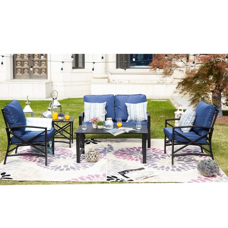 Salon de jardin PATIO FESTIVAL pour 4 personnes avec coussins