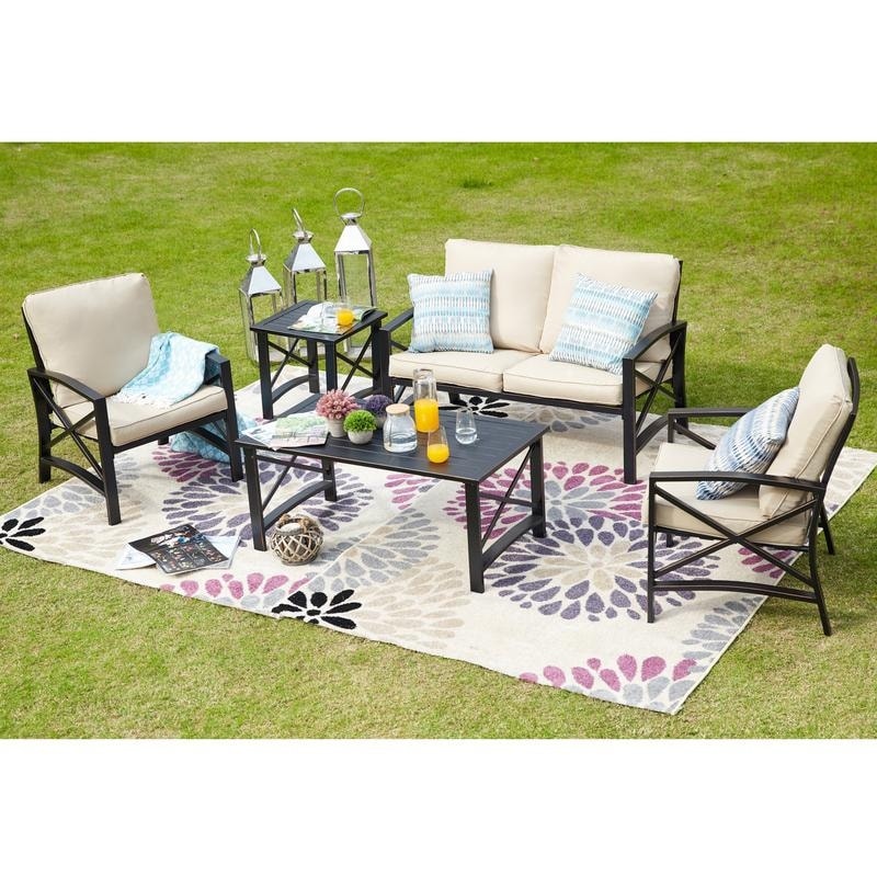 Salon de jardin PATIO FESTIVAL pour 4 personnes avec coussins