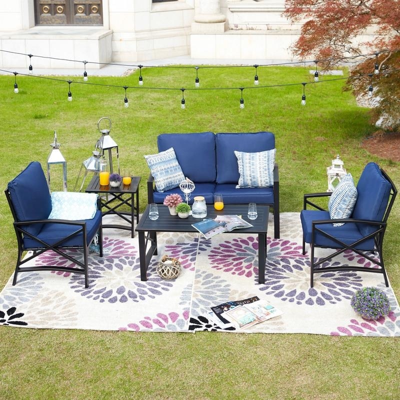 Salon de jardin PATIO FESTIVAL pour 4 personnes avec coussins