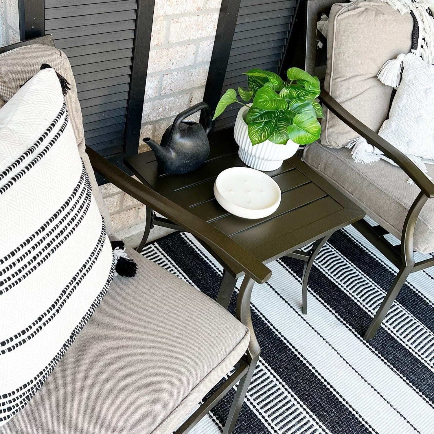 Ensemble de conversation de patio rembourré 3 pièces PHI VILLA avec coussins d'assise profonds et confortables