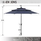Ensemble de salle à manger de patio MAISON ARTS 5 pièces avec parasol rond de 10 pieds, 4 chaises de salle à manger pivotantes avec coussin et table de patio à lattes en acier