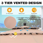 Ensemble de salle à manger de patio MAISON ARTS 5 pièces avec parasol rond de 10 pieds, 4 chaises de salle à manger pivotantes avec coussin et table de patio à lattes en acier
