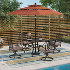 Ensemble de salle à manger de patio MAISON ARTS 5 pièces avec parasol rond de 10 pieds, 4 chaises de salle à manger pivotantes avec coussin et table de patio à lattes en acier