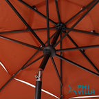 Ensemble de salle à manger de patio 6 pièces MAISON ARTS avec parasol à inclinaison automatique à 3 niveaux de 10 pieds : 4 chaises d'extérieur en métal et 1 table à manger carrée en métal