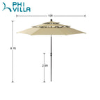 Ensemble de salle à manger de patio 6 pièces MAISON ARTS avec parasol à inclinaison automatique à 3 niveaux de 10 pieds : 4 chaises d'extérieur en métal et 1 table à manger carrée en métal