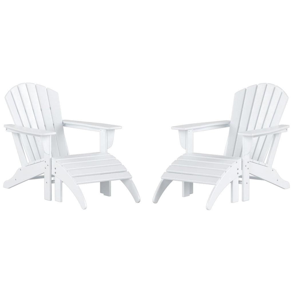 Chaises Adirondack Polytrends Altura Outdoor écologiques toutes saisons avec poufs (ensemble de conversation 4 pièces)