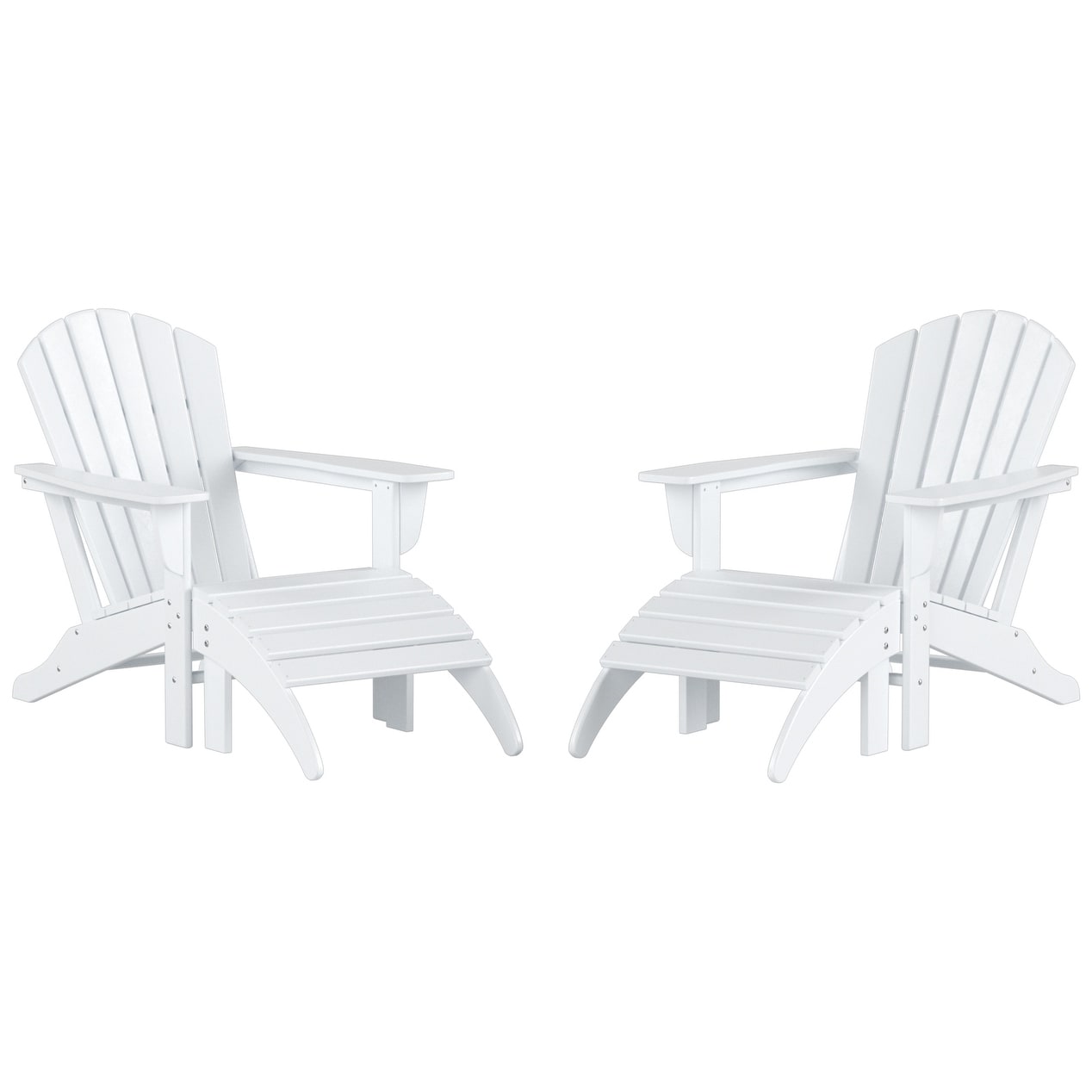 Chaises Adirondack Polytrends Altura Outdoor écologiques toutes saisons avec poufs (ensemble de conversation 4 pièces)