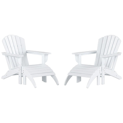 Chaises Adirondack Polytrends Altura Outdoor écologiques toutes saisons avec poufs (ensemble de conversation 4 pièces)