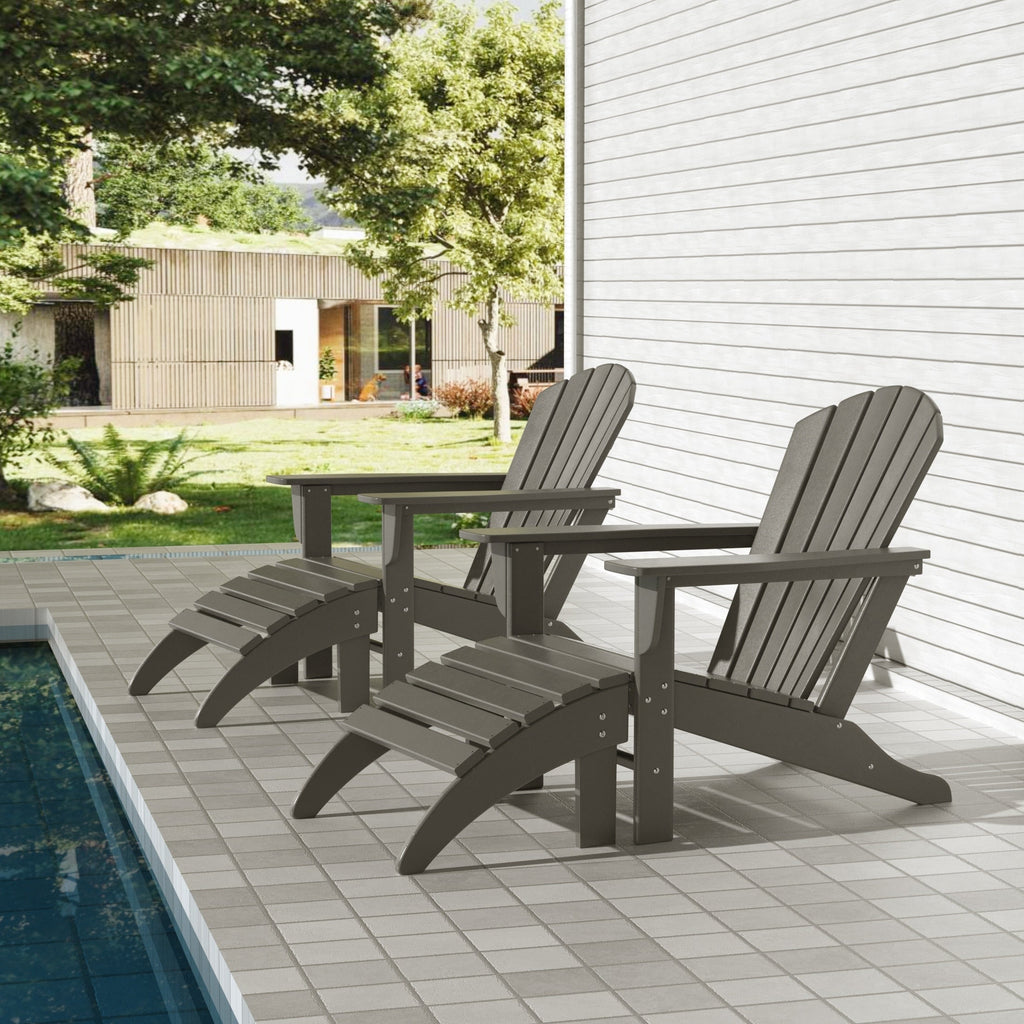 Chaises Adirondack Polytrends Altura Outdoor écologiques toutes saisons avec poufs (ensemble de conversation 4 pièces)