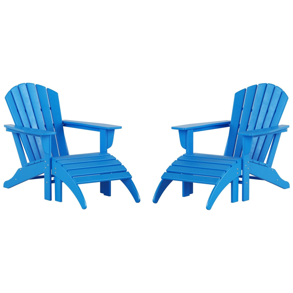 Chaises Adirondack Polytrends Altura Outdoor écologiques toutes saisons avec poufs (ensemble de conversation 4 pièces)