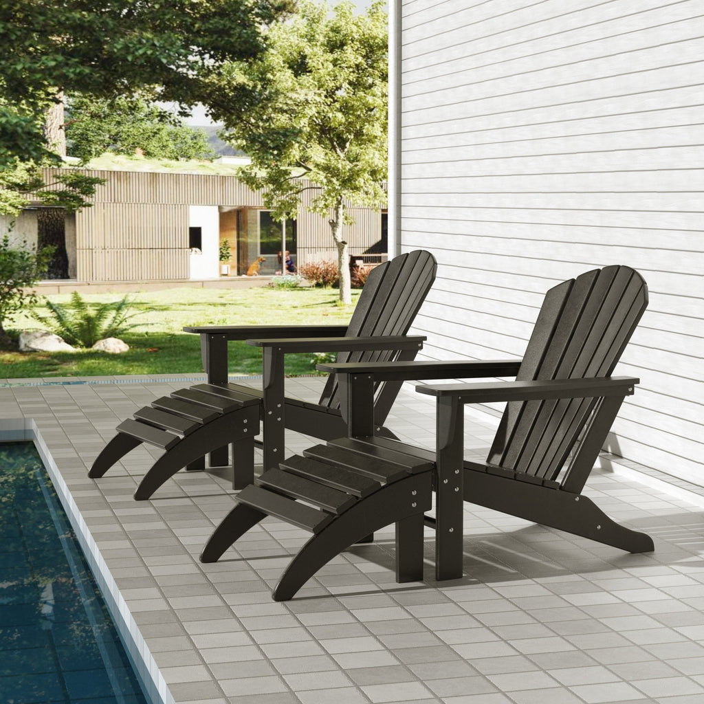 Chaises Adirondack Polytrends Altura Outdoor écologiques toutes saisons avec poufs (ensemble de conversation 4 pièces)