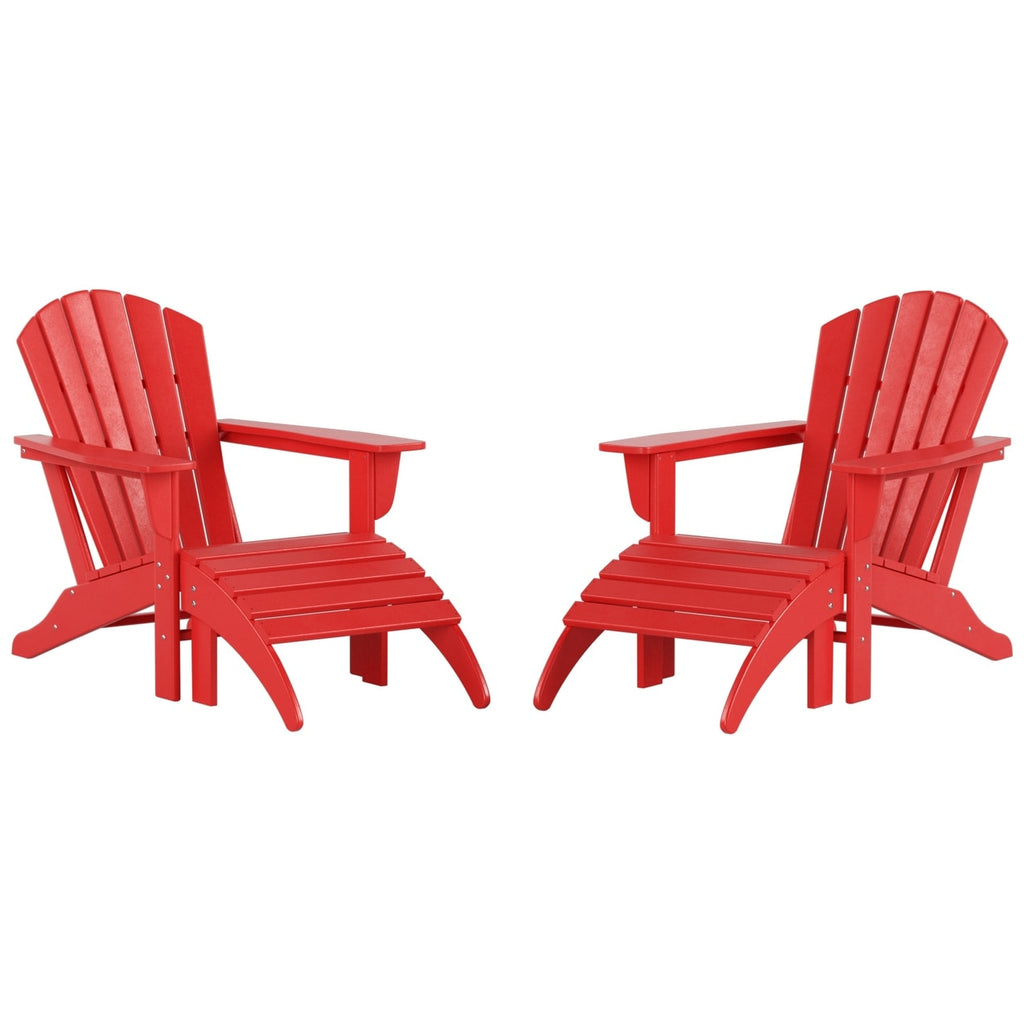 Chaises Adirondack Polytrends Altura Outdoor écologiques toutes saisons avec poufs (ensemble de conversation 4 pièces)