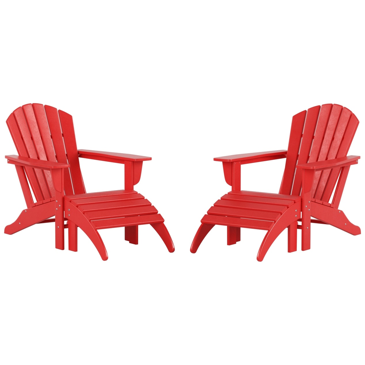 Chaises Adirondack Polytrends Altura Outdoor écologiques toutes saisons avec poufs (ensemble de conversation 4 pièces)
