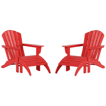 Chaises Adirondack Polytrends Altura Outdoor écologiques toutes saisons avec poufs (ensemble de conversation 4 pièces)