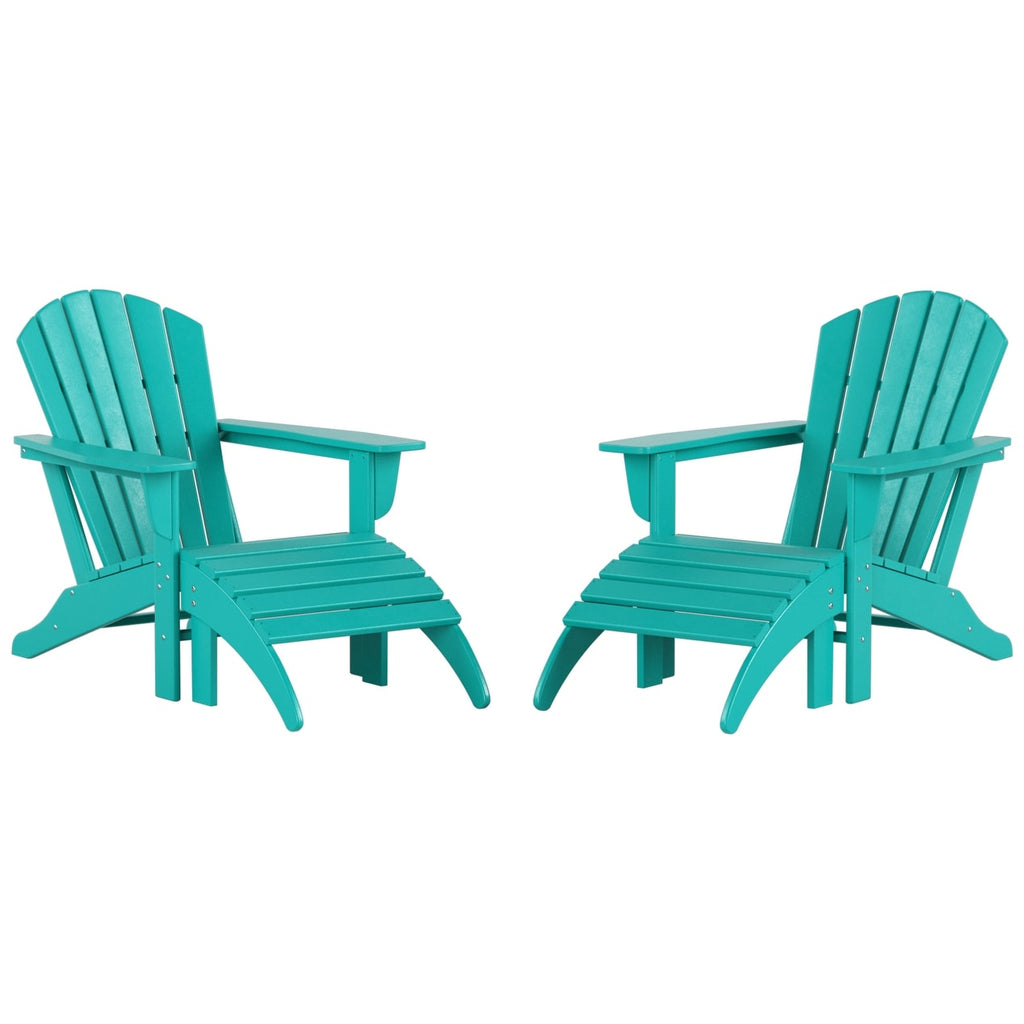 Chaises Adirondack Polytrends Altura Outdoor écologiques toutes saisons avec poufs (ensemble de conversation 4 pièces)